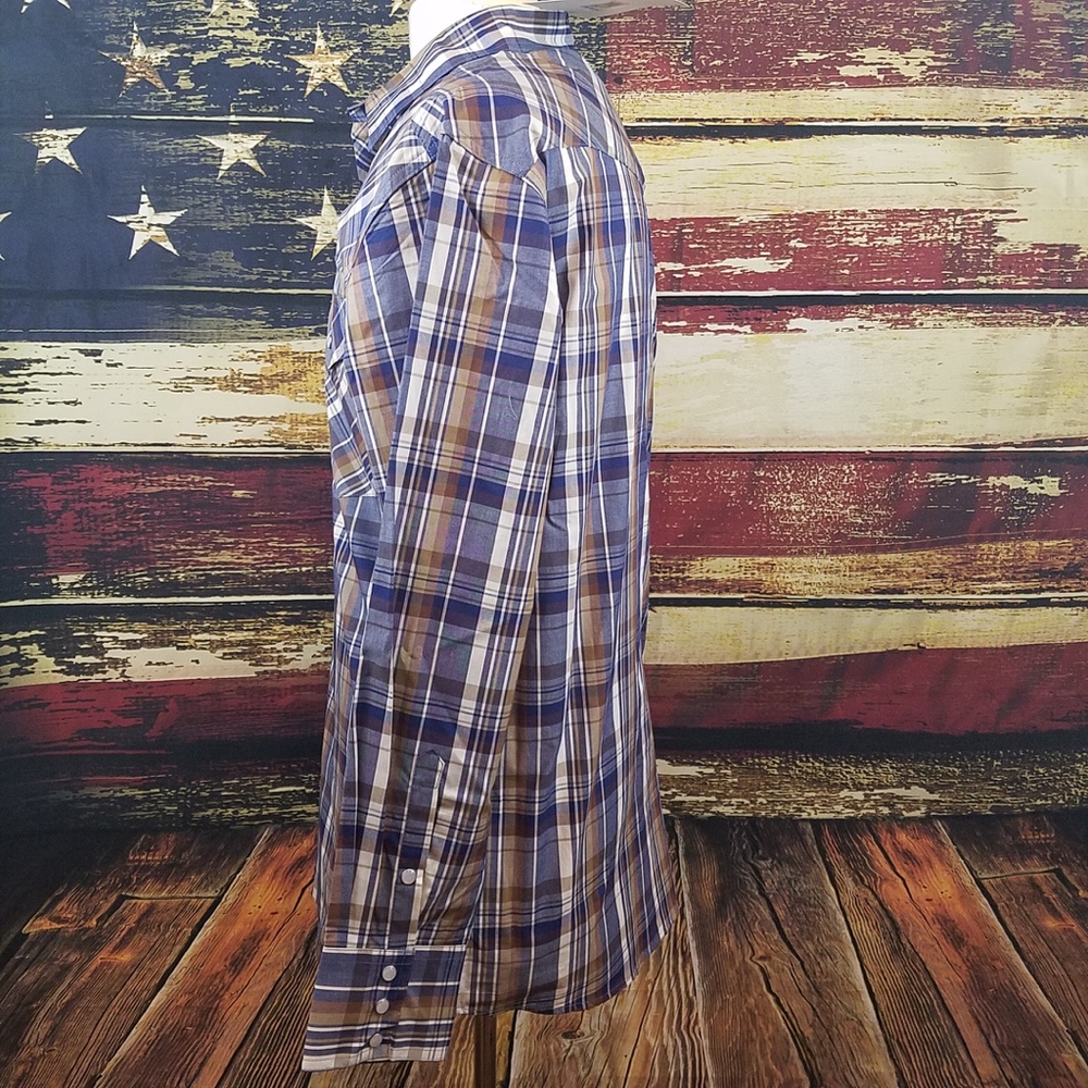 WYOMING TRADERS MENS SNAP UP PLAID WESTERN SHIRT - Picture 5 of 7